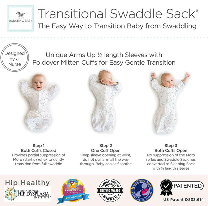 Swaddle Sack with Arms Up Half-Length by Amazing Baby.