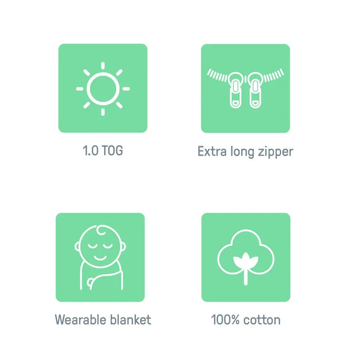 SwaddleMe by Ingenuity Night Sack Sleeper 1-Pack - Muslin Moss (3-18 Months, 1.5 TOG)