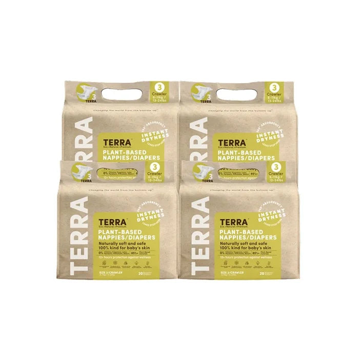 Terra Diaper/Nappy Crawler 20s (Pack of 4)