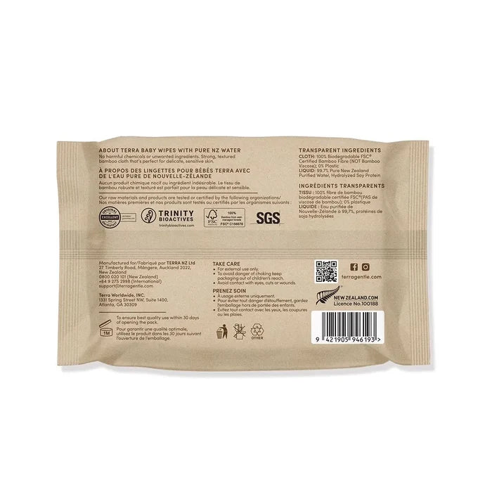 Terra Pure Water Baby Wipes 24s (Pack of 10)