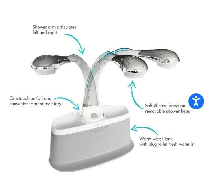 The First Years Rain Shower Baby Spa with Soothing Spray Showerhead.