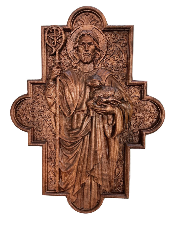 "The Good Shepherd" Carving