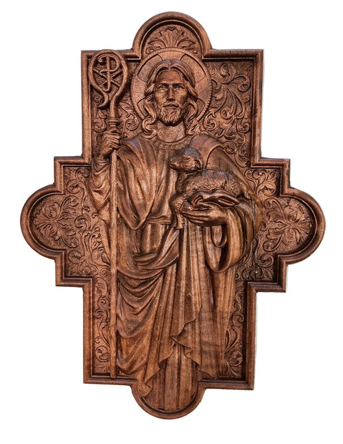 "The Good Shepherd" Carving
