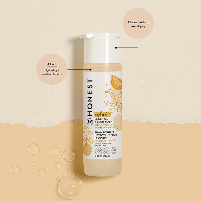 The Honest Company 2-in-1 Cleansing Shampoo + Body Wash, ,Citrus Vanilla, 295ml