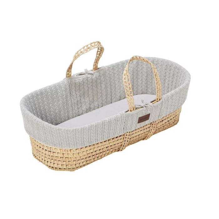 The Little Green Sheep Moses Basket & Mattress (Dove Grey)