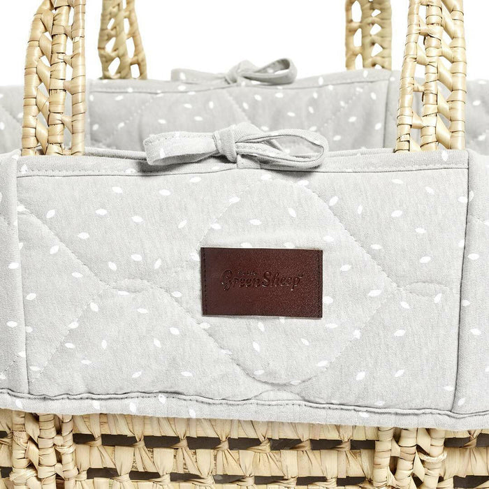 The Little Green Sheep Moses Basket & Mattress (Dove Rice)