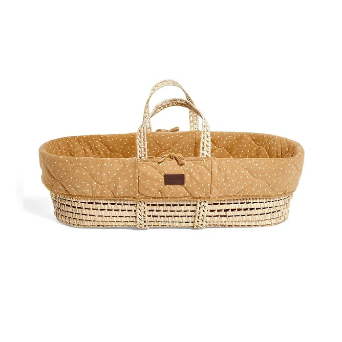 The Little Green Sheep Moses Basket & Mattress (Honey Rice)