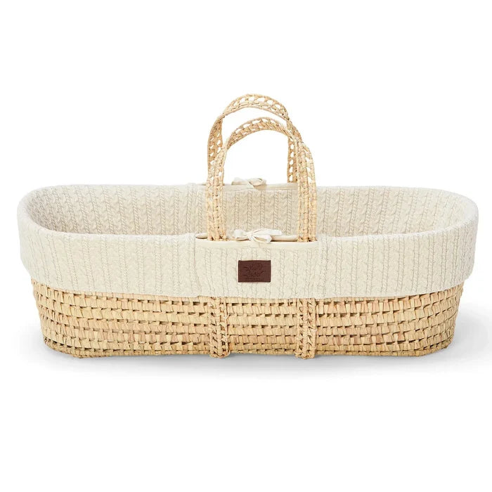 The Little Green Sheep Moses Basket & Mattress (Linen)
