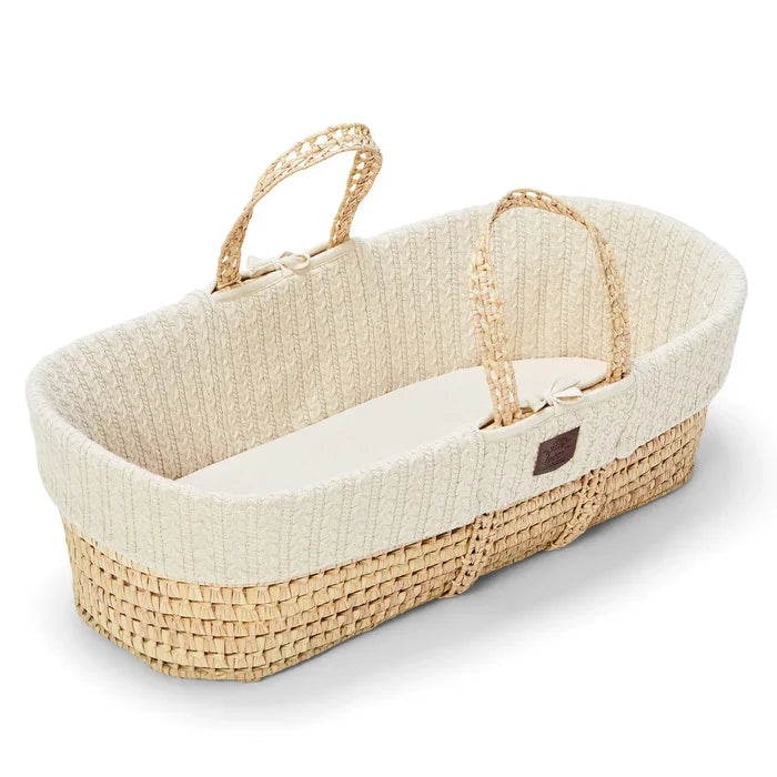 The Little Green Sheep Moses Basket & Mattress (Linen)