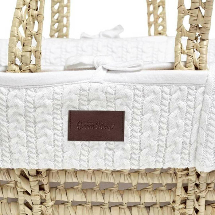 The Little Green Sheep Moses Basket & Mattress (White)