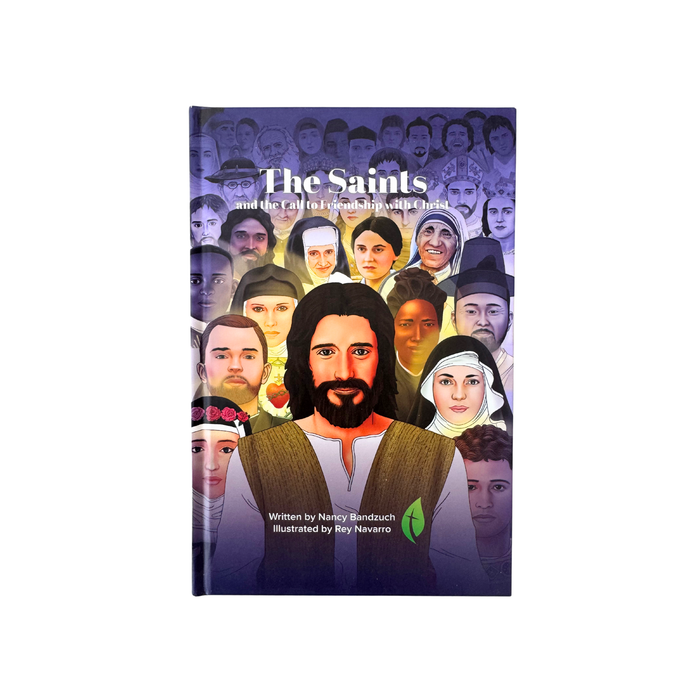 Book cover of 'The Saints and the Faithful Relationship with Christ' featuring illustrations of various people.