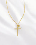 Theresa Charm Religious Cross Necklace Gold Filled