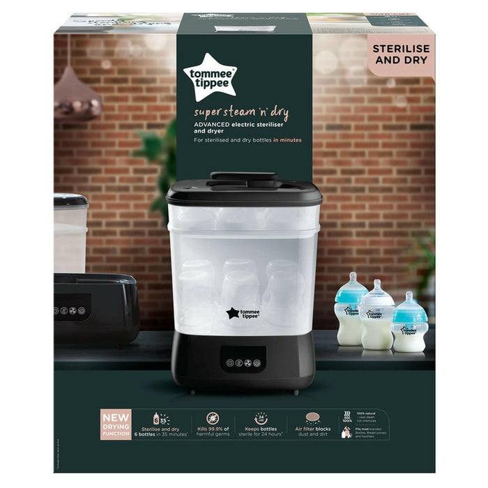 Tommee Tippee Advanced Electric Steam Sterilizer Dryer Black.