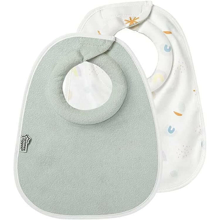 Tommee Tippee Closer to Nature Milk Feeding Bib x2 -Mint Green.