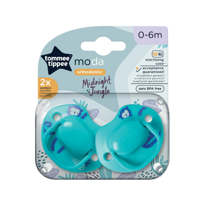 Tommee Tippee Moda Soother Midnight Jungle - Pack of 2 (0-6 Months)