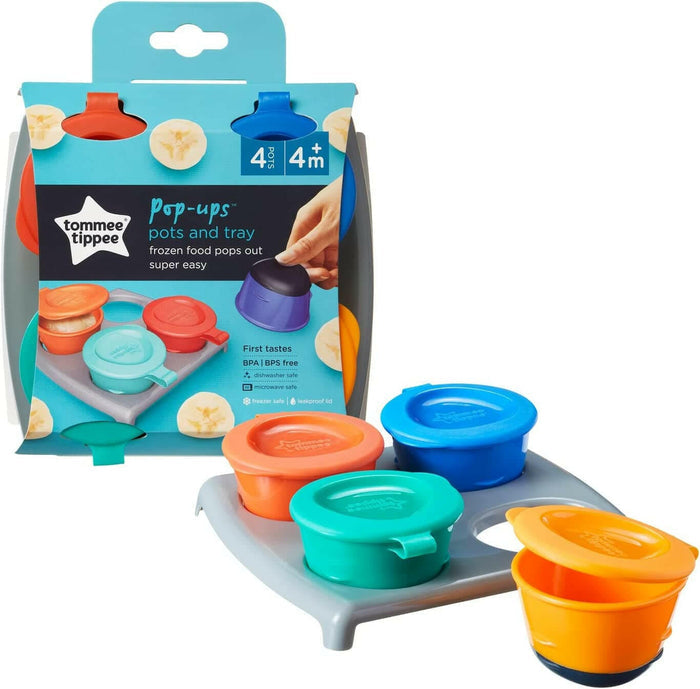 Tommee Tippee Pop Ups Freezer Pots & Tray.
