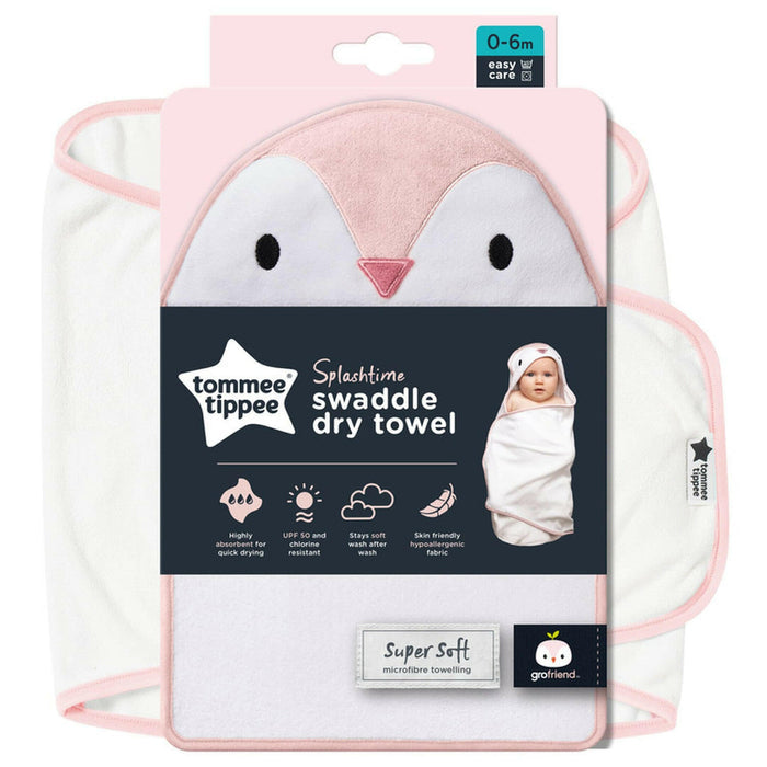 Tommee Tippee Splashtime Newborn Swaddle Dry Towel 0-6 months.