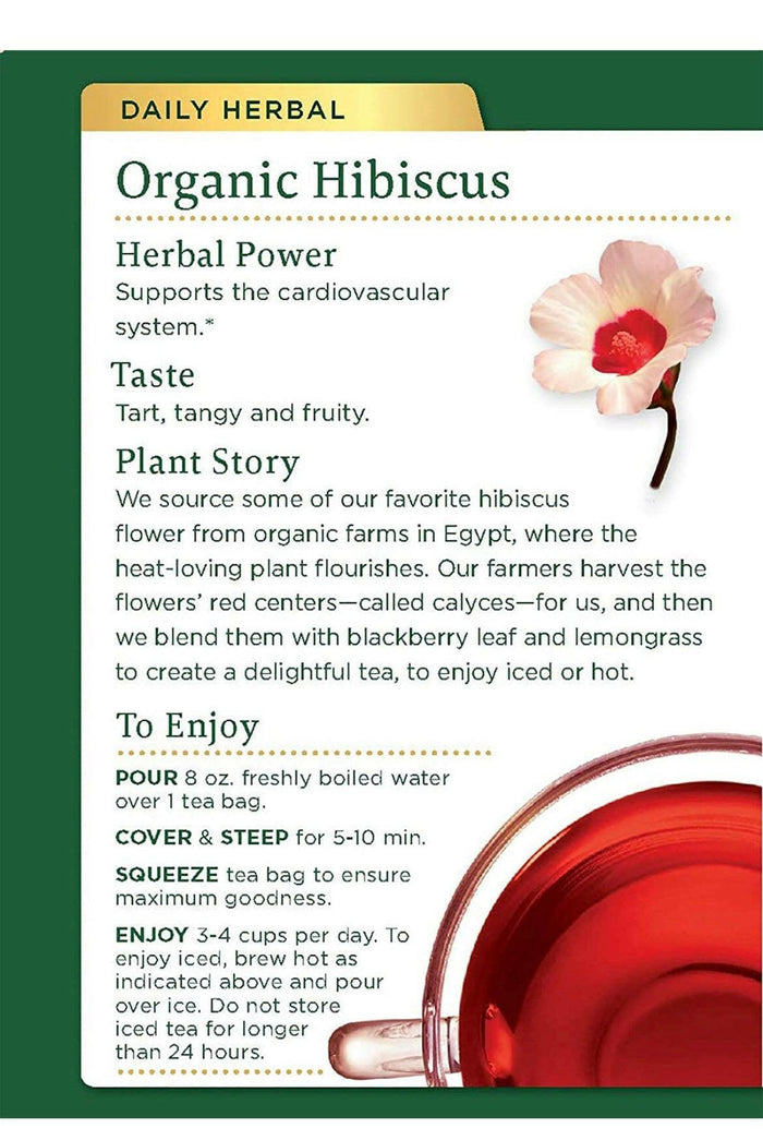 Traditional Medicinals Organic Hibiscus Herbal Tea, Supports Heart Health.