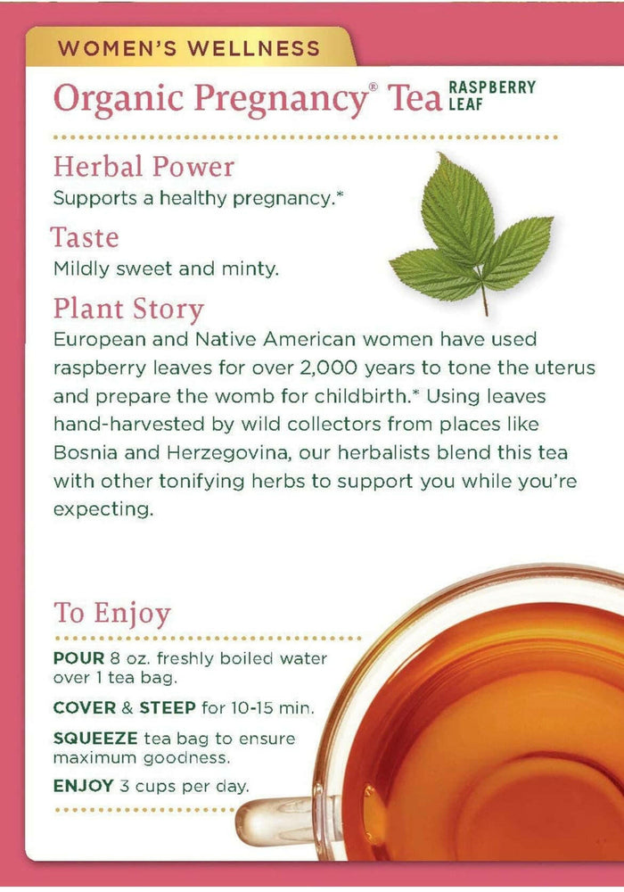 Organic Pregnancy Herbal Tea Raspberry by Traditional Medicinals.