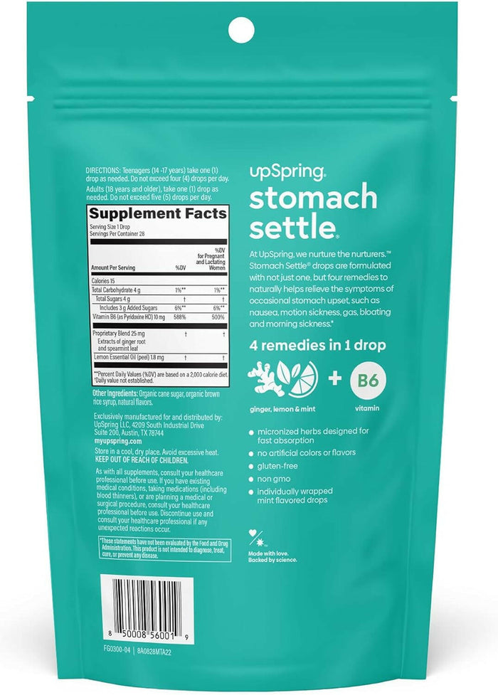 UpSpring Stomach Settle Mint Flavor for Nausea Relief - 28 Drops