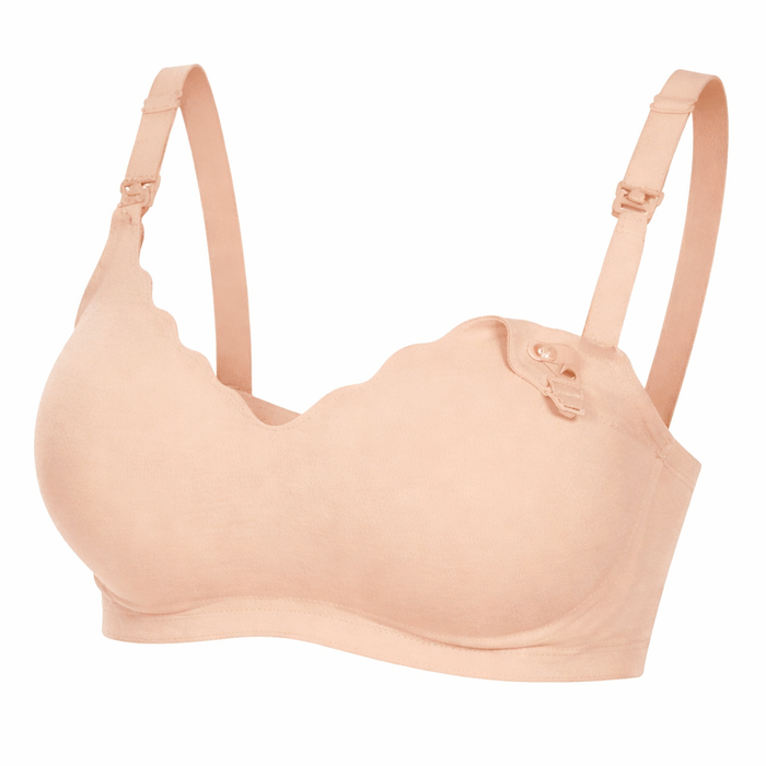 VidaMom Seamless Nursing Bra With Curvy Design (Nude)