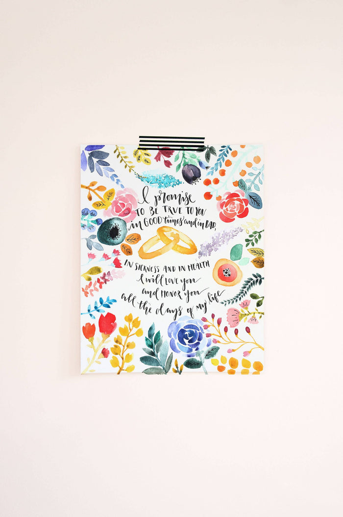 Wedding Vows 8x10 Print