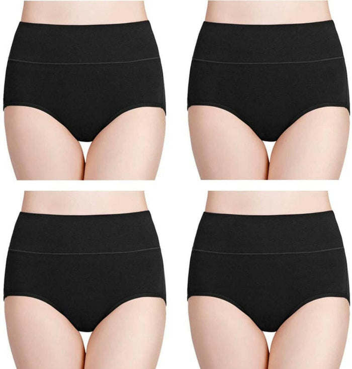 wirarpa Women's High Waisted Cotton Underwear Ladies Soft Full Briefs Panties Multipack.