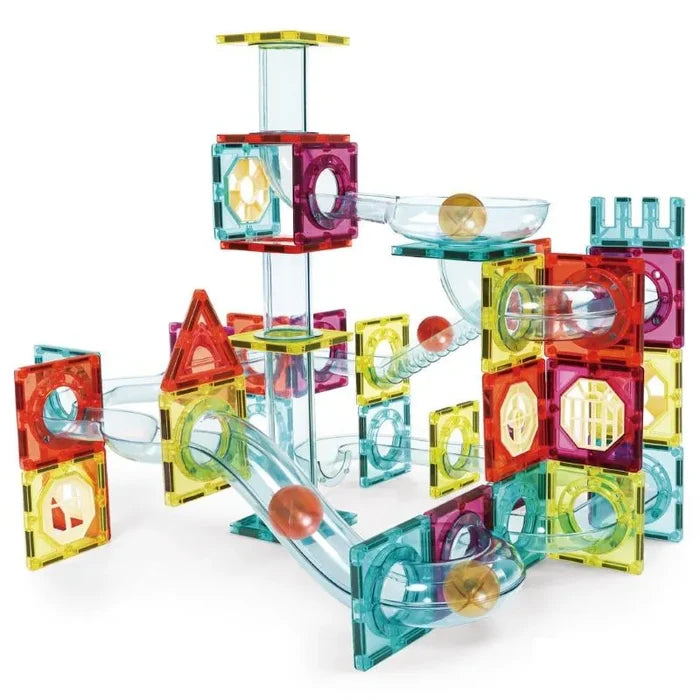 Xinbida Magnetic Tiles Marble Roller II Rainbow Set (56 Pcs)