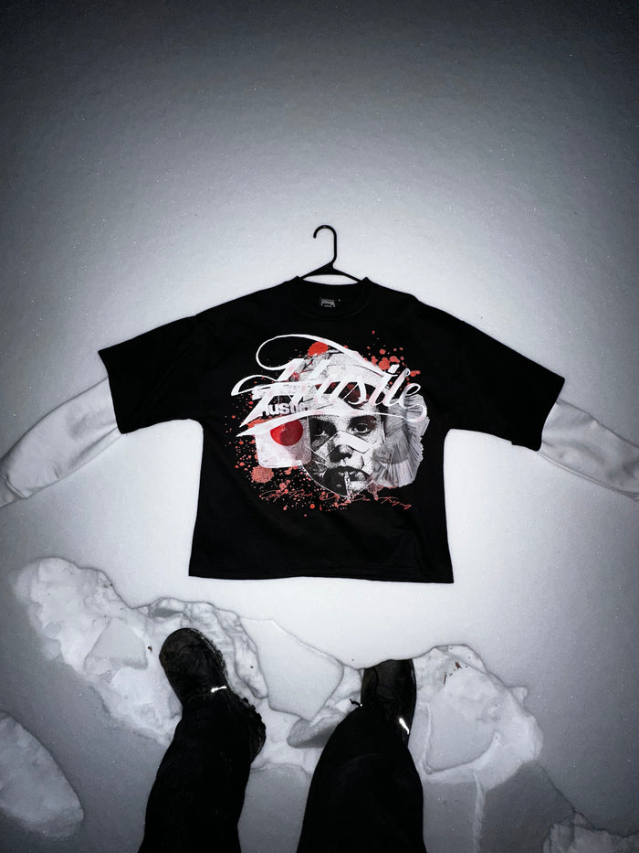 YHGM Hustle graphic t-shirt, heavyweight cotton streetwear tee, photo 2