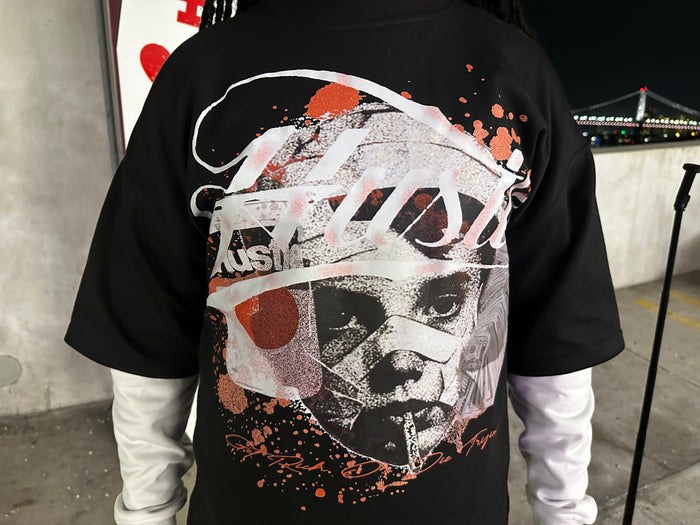 YHGM Hustle graphic t-shirt, heavyweight cotton streetwear tee, photo 4
